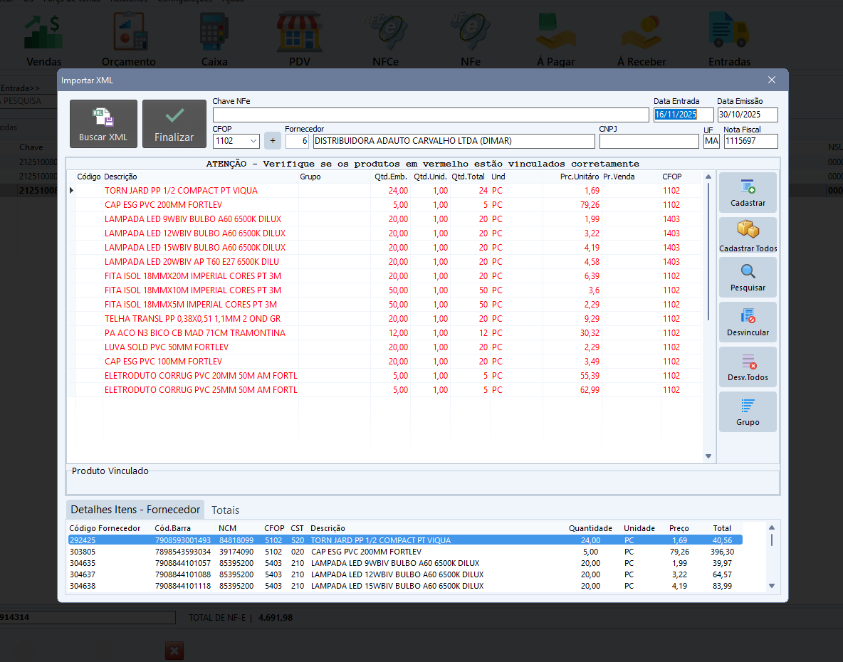 Gestão de produtos por Xml
