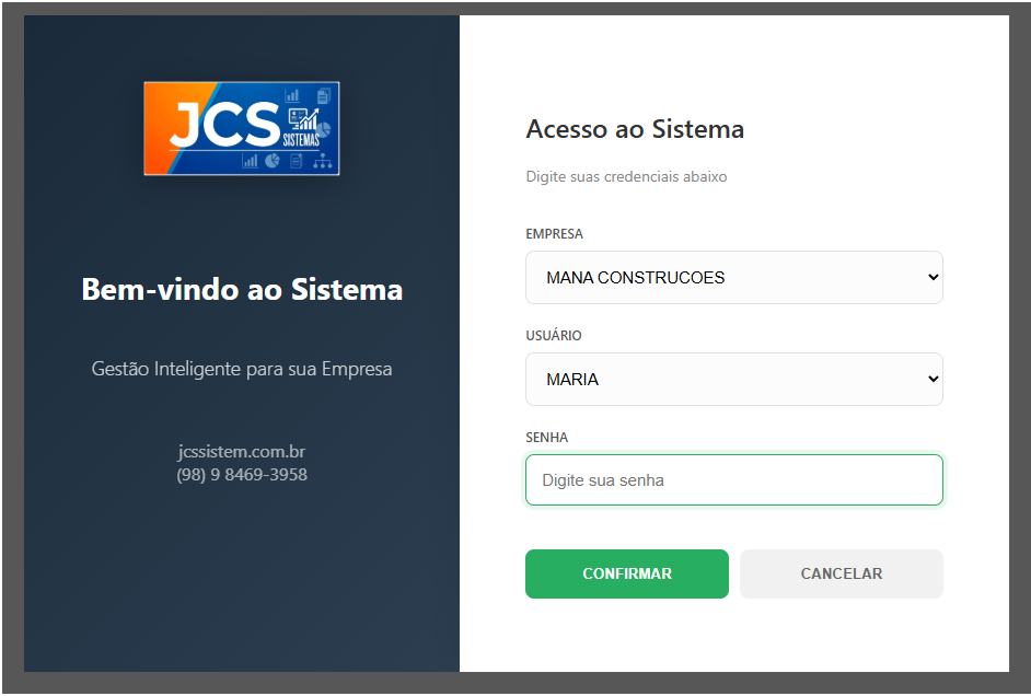 Tela de Login